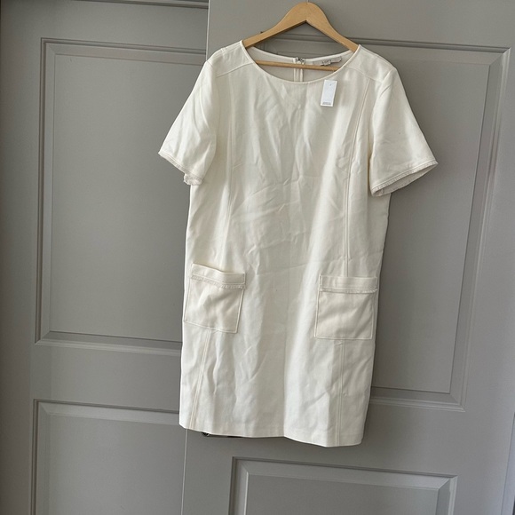 LOFT White Fringe Shift Dress size 18 - Picture 2 of 5